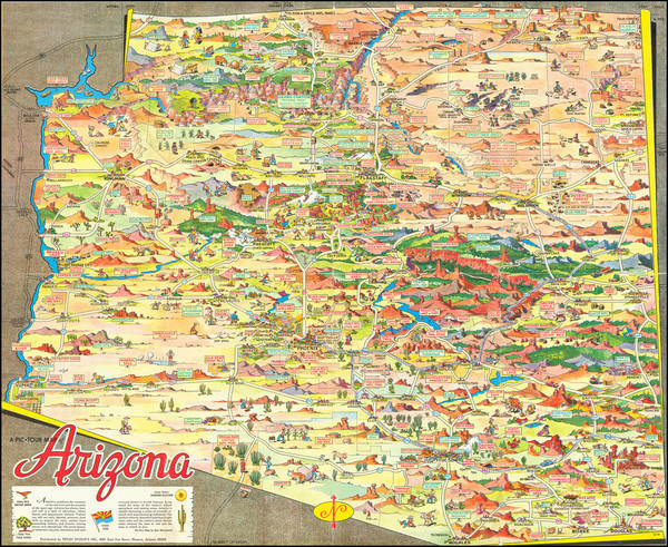 9-Arizona and Pictorial Maps Map By Don Bloodgood