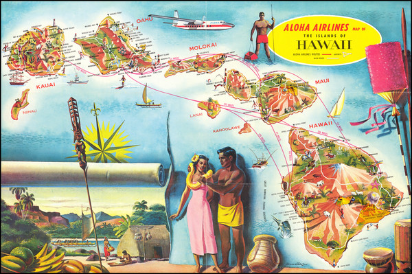 23-Hawaii, Hawaii and Pictorial Maps Map By Donn Allison