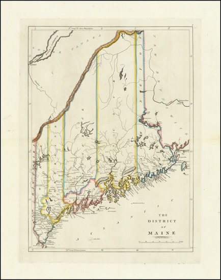 80-Maine Map By Mathew Carey