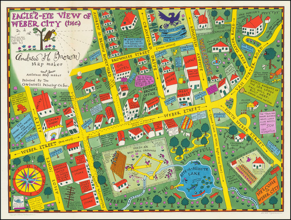 99-Pictorial Maps and Curiosities Map By Gwindell Printing Co.