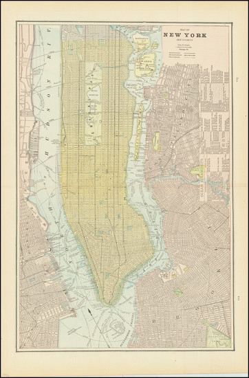63-New York City Map By George F. Cram