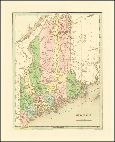 68-Maine Map By Thomas Gamaliel Bradford