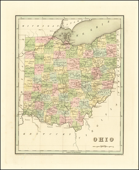 65-Ohio Map By Thomas Gamaliel Bradford