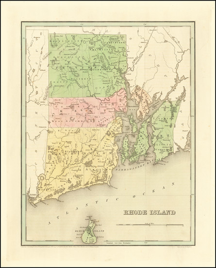 48-Rhode Island Map By Thomas Gamaliel Bradford
