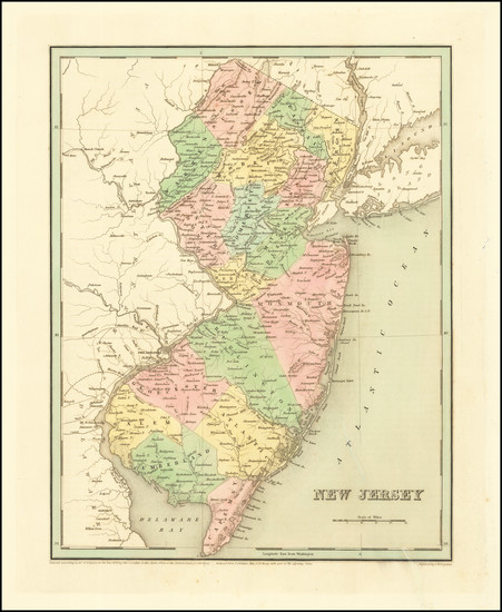 45-New Jersey Map By Thomas Gamaliel Bradford