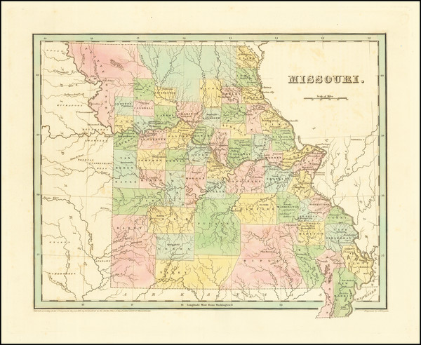 82-Missouri Map By Thomas Gamaliel Bradford