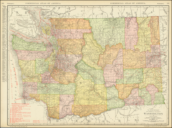 66-Washington Map By Rand McNally & Company