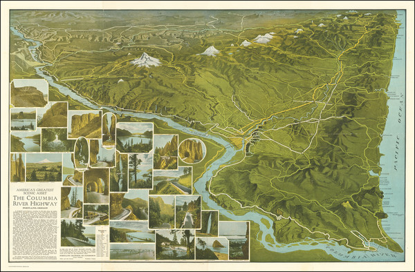 12-Oregon and Pictorial Maps Map By Fred A. Routledge