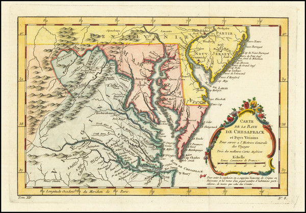 60-Mid-Atlantic and Southeast Map By Jacques Nicolas Bellin