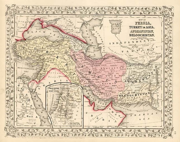82-Asia, Central Asia & Caucasus and Turkey & Asia Minor Map By Samuel Augustus Mitchell J