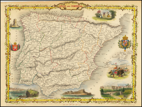 14-Spain and Portugal Map By John Tallis