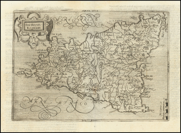 68-Sicily Map By Johannes Matalius Metellus