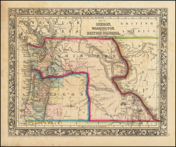 30-Idaho, Pacific Northwest, Oregon and Washington Map By Samuel Augustus Mitchell Jr.