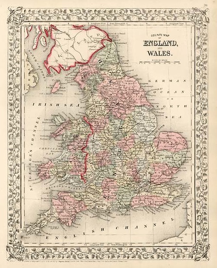 5-Europe and British Isles Map By Samuel Augustus Mitchell Jr.