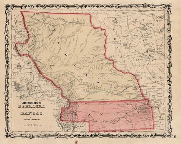 43-Plains and Rocky Mountains Map By Alvin Jewett Johnson  &  Ross C. Browning