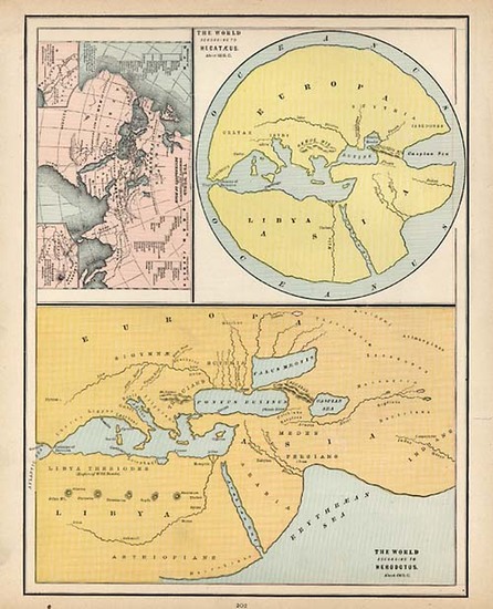 88-World and World Map By George F. Cram