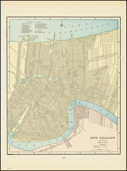 2-New Orleans Map By George F. Cram