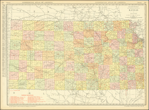 56-Kansas Map By Rand McNally & Company