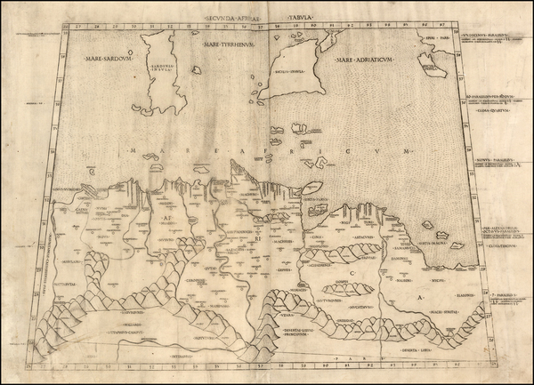 45-Europe, Mediterranean, Africa, North Africa and Balearic Islands Map By Bernardus Venetus de Vi