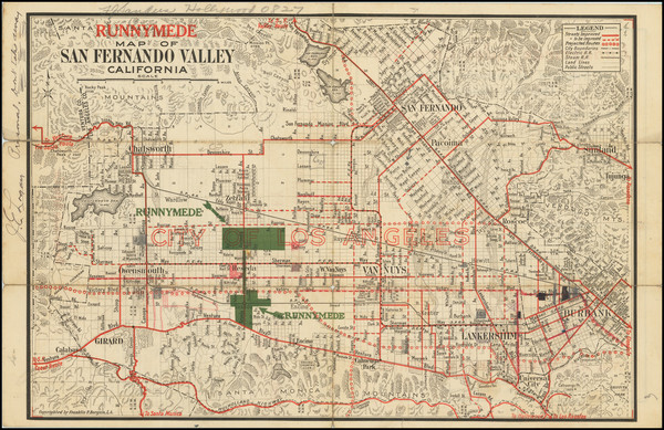 59-Los Angeles and Other California Cities Map By Franklin P. Borgnis