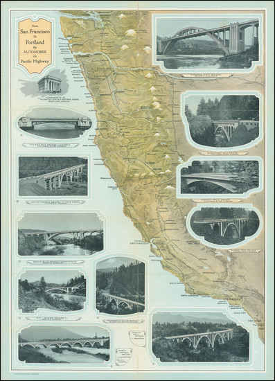 26-Oregon, Washington and California Map By Kilman Stationary & Printing Co. / Fred A. Routled