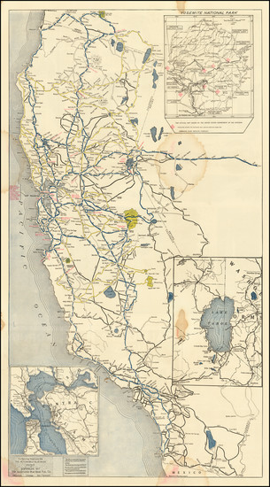 10-Pictorial Maps and California Map By Automobile Blue Book Publishing Co.