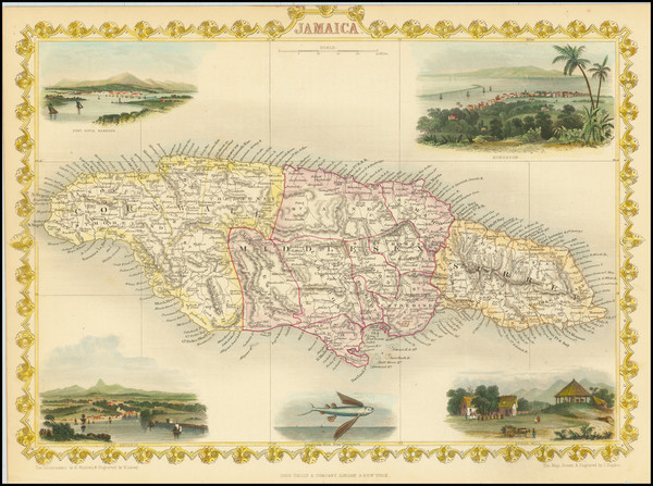 20-Jamaica Map By John Tallis