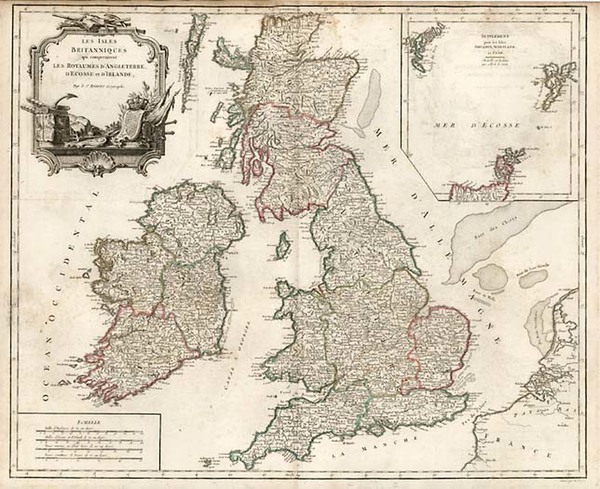 9-Europe and British Isles Map By Gilles Robert de Vaugondy