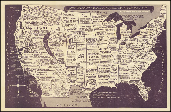 93-United States and California Map By Art Strader