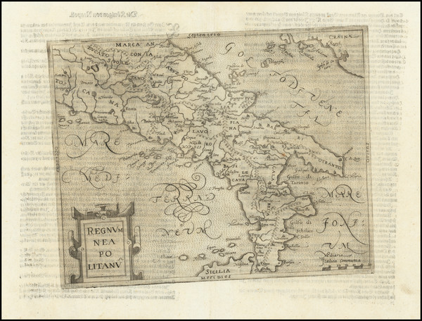 42-Southern Italy Map By Johannes Matalius Metellus