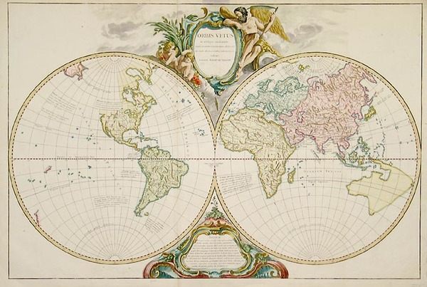 35-World and World Map By Gilles Robert de Vaugondy