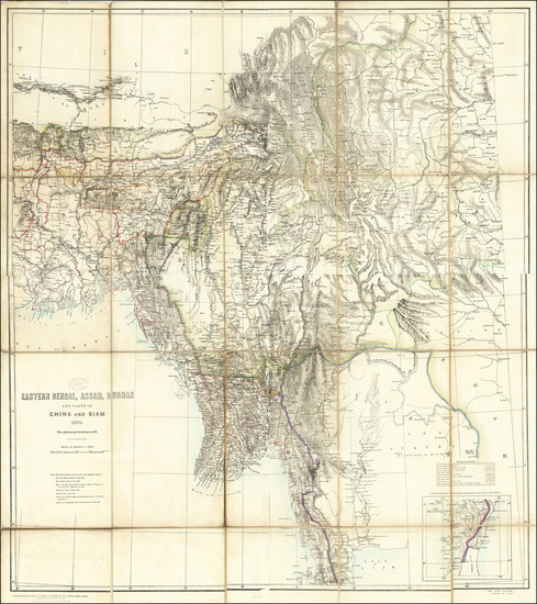 21-India and Thailand, Cambodia, Vietnam Map By Surveyor General of India