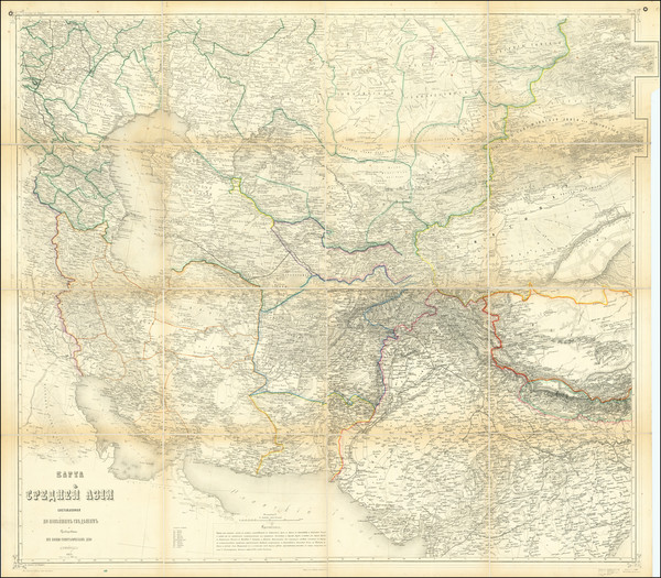 96-Central Asia & Caucasus, Middle East and Persia & Iraq Map By Russian Military Topograp