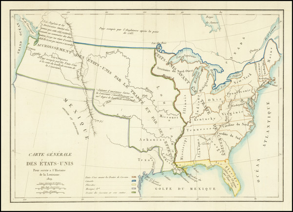 95-United States Map By François  Barbé-Marbois