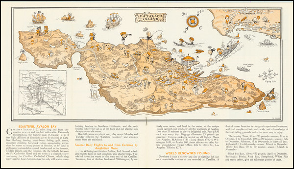 87-Pictorial Maps, California and Los Angeles Map By P. S. McCarty