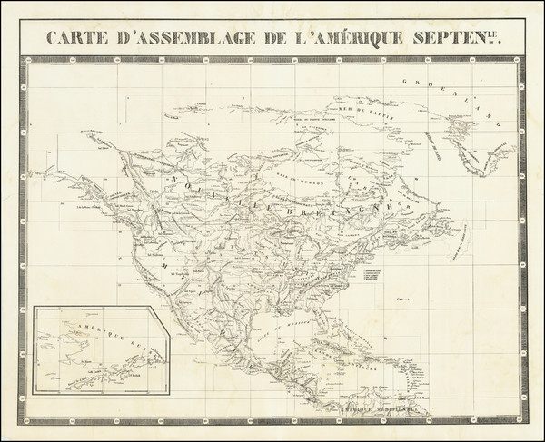 66-North America Map By Philippe Marie Vandermaelen