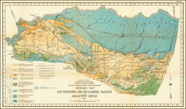 85-California and Geological Map By California Division of Water Resources