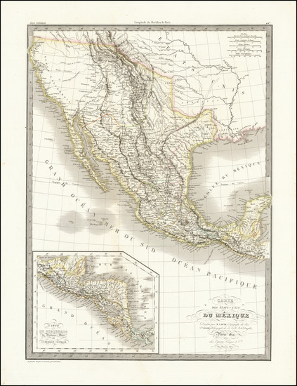 32-Texas, Southwest, Rocky Mountains, Mexico and California Map By Alexandre Emile Lapie