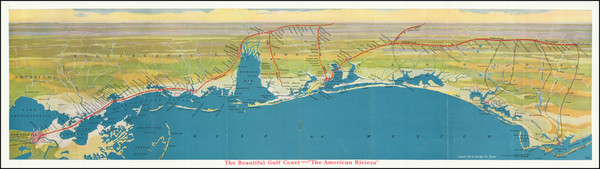 25-Florida, South and Louisiana Map By Poole Brothers