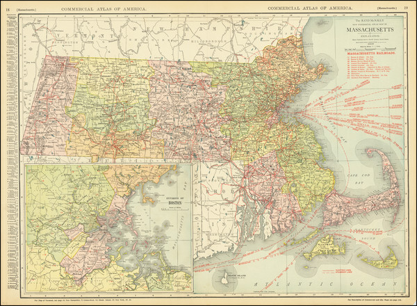 34-Massachusetts Map By Rand McNally & Company