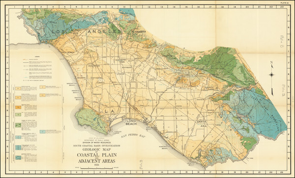 37-Los Angeles and Geological Map By California Division of Water Resources