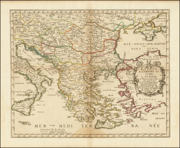 78-Hungary, Romania, Balkans, Bulgaria, Turkey and Greece Map By Nicolas Sanson