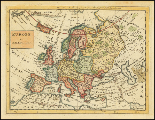 28-Europe Map By Herman Moll