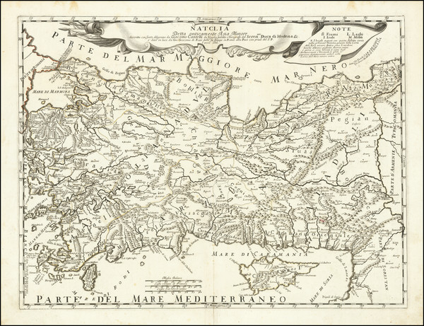 51-Turkey, Cyprus and Turkey & Asia Minor Map By Giacomo Cantelli da Vignola - Giacomo Giovann