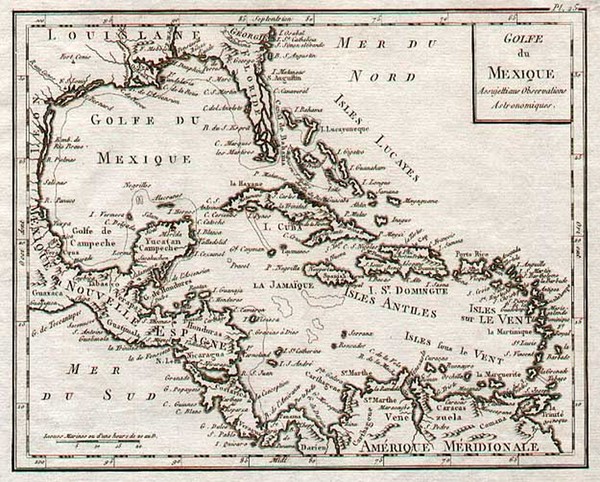 67-South, Southeast, Caribbean and Central America Map By Joseph De La Porte