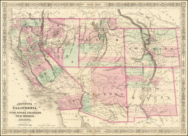 79-Southwest, Arizona, Colorado, Utah, Nevada, New Mexico, Colorado, Utah and California Map By Al