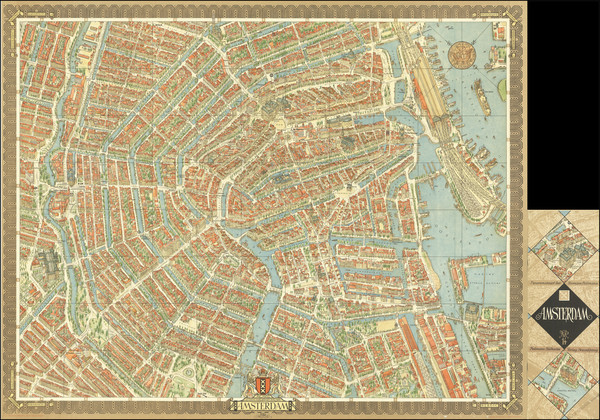 26-Pictorial Maps and Amsterdam Map By Hermann Bollmann