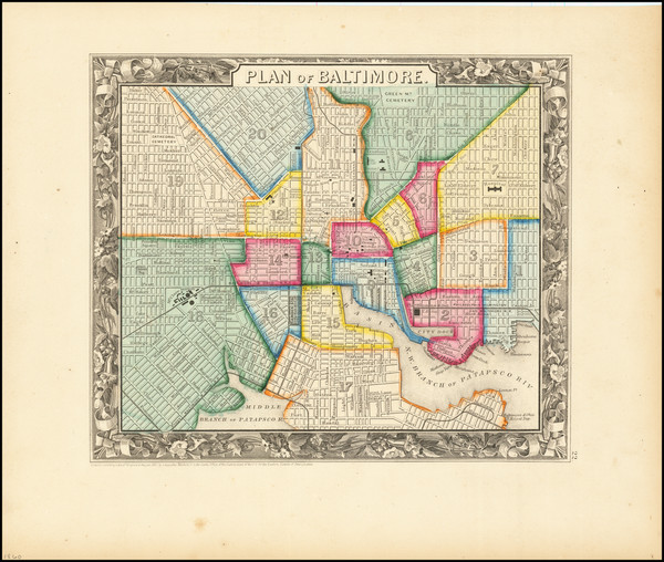 55-Maryland Map By Samuel Augustus Mitchell Jr.