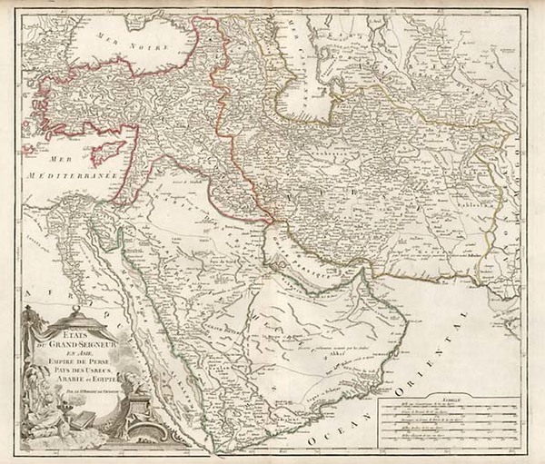 64-Asia, Middle East, Turkey & Asia Minor and Russia in Asia Map By Gilles Robert de Vaugondy