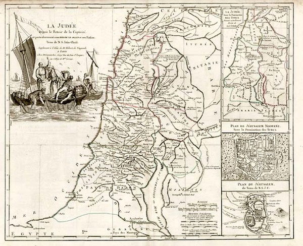 7-Holy Land Map By Gilles Robert de Vaugondy / Charles Francois Delamarche